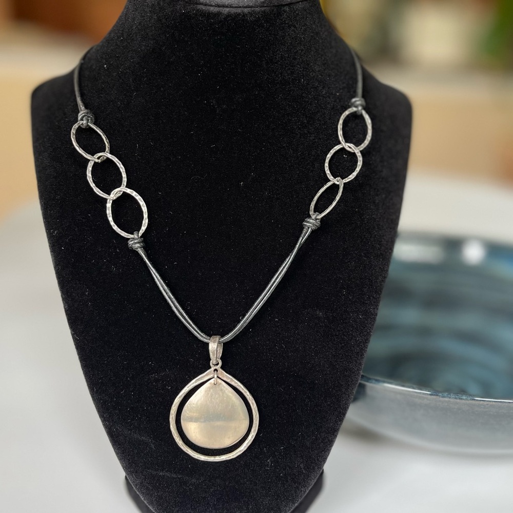 Silpada Silver and Black Geometric Necklace